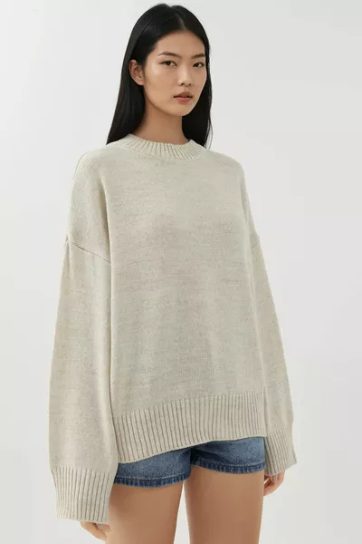 Crew Neck Relax Fit Soft Knit Sweater
