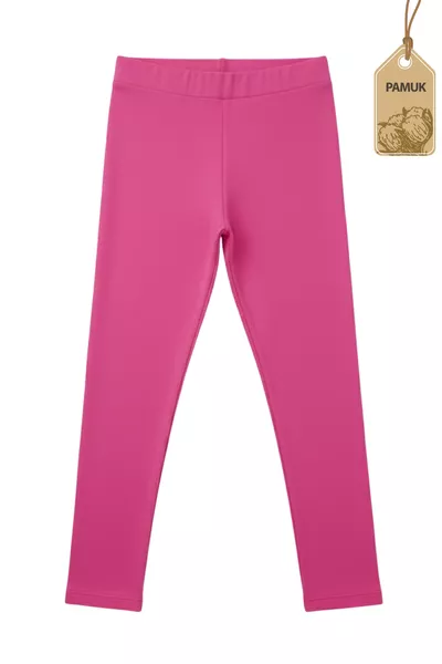 Mädchenleggings - 6er-Set Einfarbige Basic-Leggings aus Baumwolle mit Elasthan, Ganzjahres, Atmungsaktiv, Lang