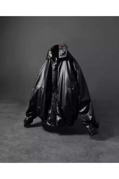 Unisex premium oversized vintage bomberleren jas