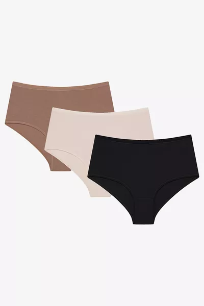 Skin Tones 3lü Highwaist Çok Renkli Slip Külot