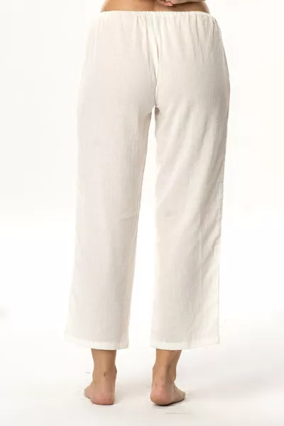 Şile Cloth Cotton Comfortable Fit Elastic Waist Petticoat Pants Lining Cream