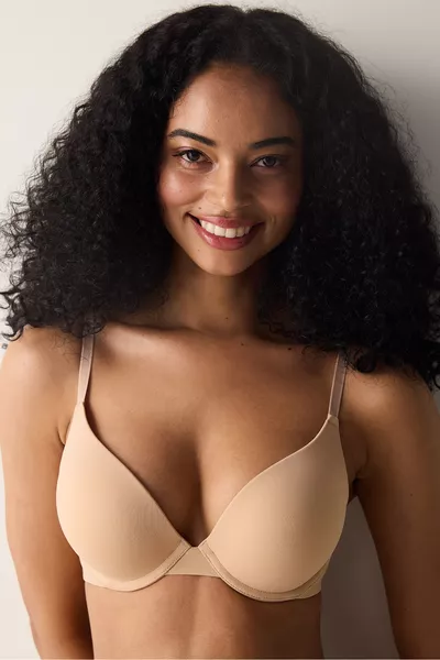 Интензивен екстра Push Up бежов сутиен