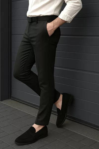 İtalyan Kesim Likralı Bilek Boy Kumaş Pantolon