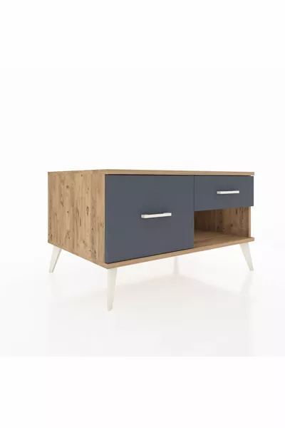 Kronos Şifonyer 2 Çekmeceli  Çam-Çam/Antrasit