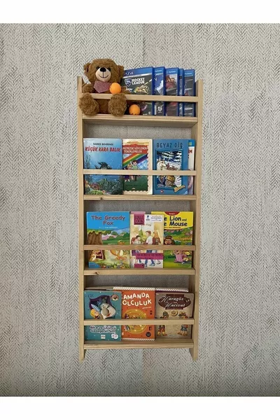 Libreria Montessori in Legno Educativa per Bambini Cameretta cm