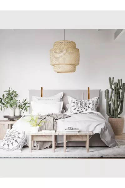 Tête de lit avec support de coussin décoratif en cuir - 2 pièces cm sangle