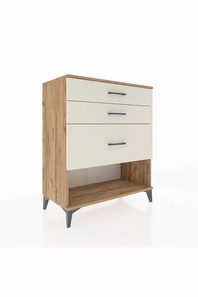 خزانة هايبيريون بثلاثة أدراج من صنوبر وحجر الآيا