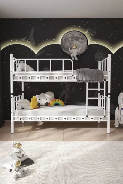 Zambak Kids Bedroom Metal Bunk Bed and Bed Frame