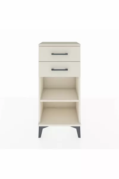 أرجس كومودين ذو رف واحد ودرجين - عقيق