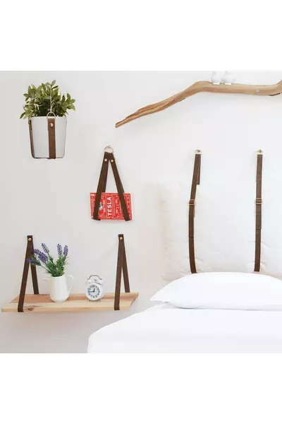 Moderne Slaapkamer Set Bed, Onderstel, Hoofdeinde + 2 Wandnachtkastjes Hotelstijl 4-delig