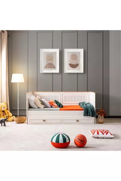 Set per Cameretta, Armadio Zenit a 3 Ante, Letto con Sponda e Cassetti, Comò