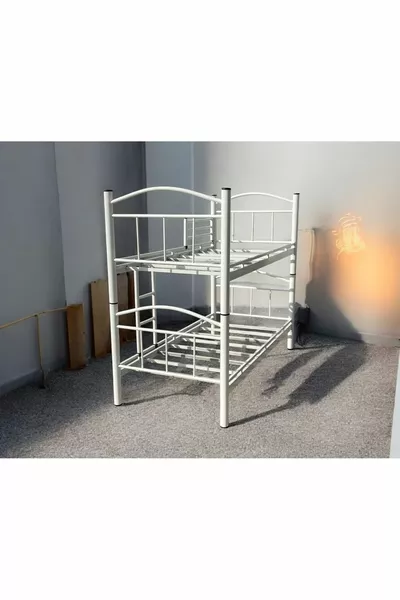 Металлическая двухъярусная кровать Белый дворец