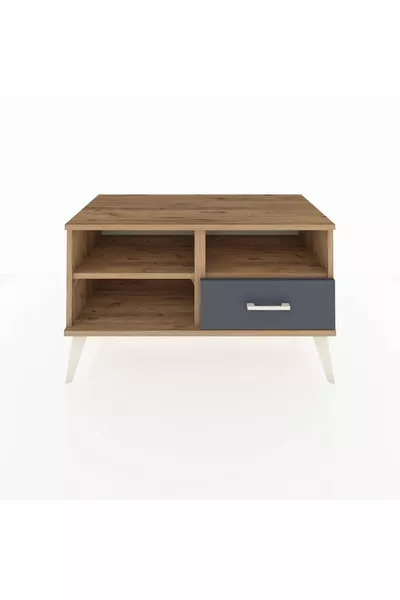Hyperion Dressoir met 2 Planken en 1 Lade Den-Hout/Antraciet