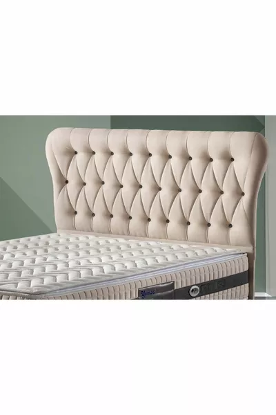 Double Bed  cm Bonita Cream Headboard