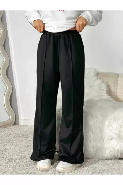 2 Pantaloni da tuta femminili larghi neri e grigi