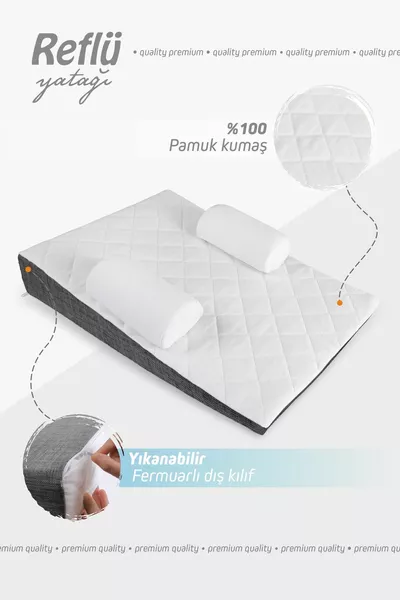 Lit anti-reflux pour bébé, avec fermeture éclair, housse lavable, matelas, tissu 100 % coton