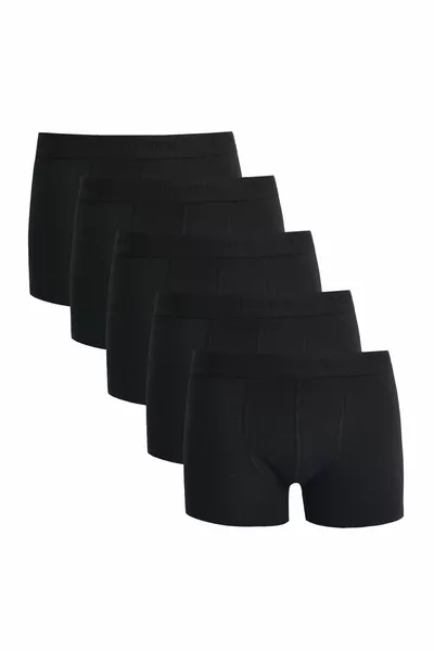 Men's 5-Pack Cotton Stretch Black Boxer Shorts