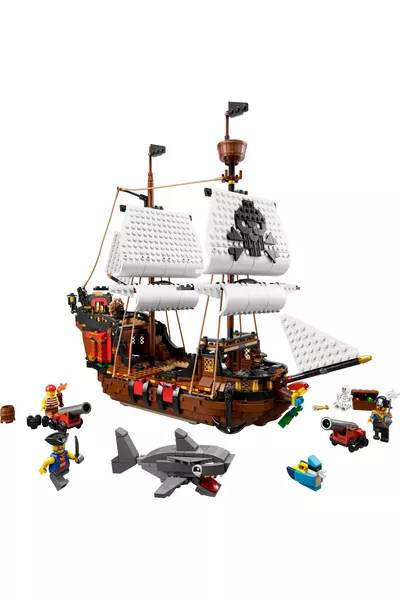 ® سفينة القراصنة المبدعة + مجموعة صنع الألعاب الإبداعية (قطعة)