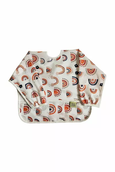 مريلة أنشطة وطعام للأطفال مقاومة للماء وسهلة التنظيف بأكمام طويلة / مريلة تغذية للأطفال من سن 6 إلى  شهرًا