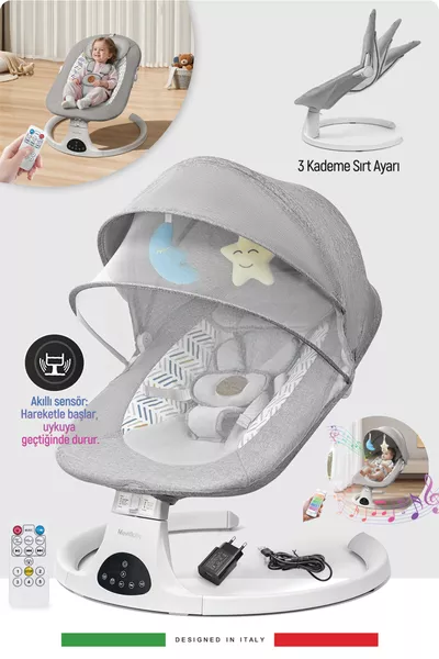 Movibaby Bewegungssensor Automatischer Babyschaukel - Grau