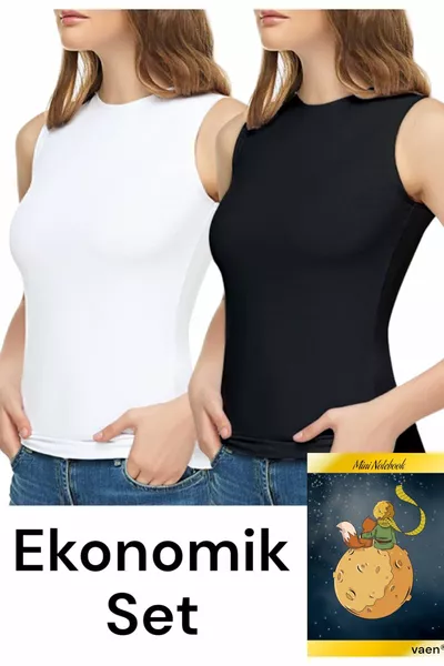 Dilay Dames Stretch Mouwloze Elastan Fijngebreide Ronde Hals Tanktop