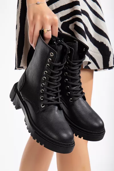 حذاء نسائي يومي مبطن بالفرو مقاوم للماء والبرد