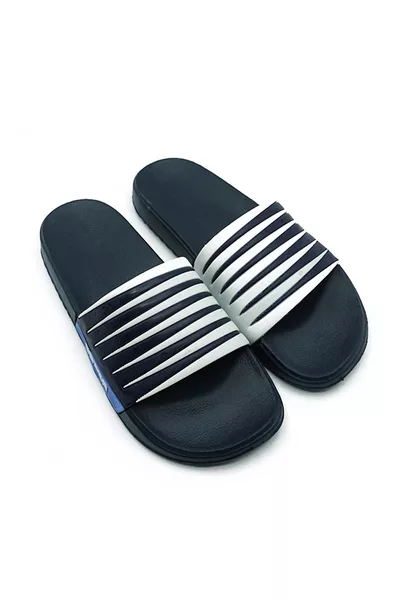 Chaussures de bain de luxe pour hommes bleu marine et blanc pour piscine et plage 