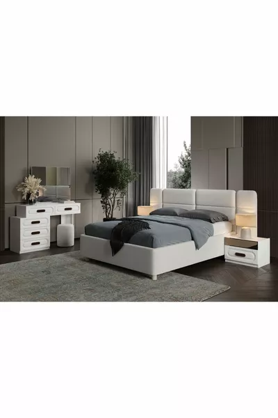 Rias White Reflekte Camlı Yatak Odası Takımı