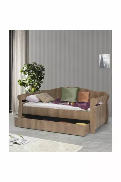 سرير خشبي بأرجل، سرير خشبي مع أرجل - جوز