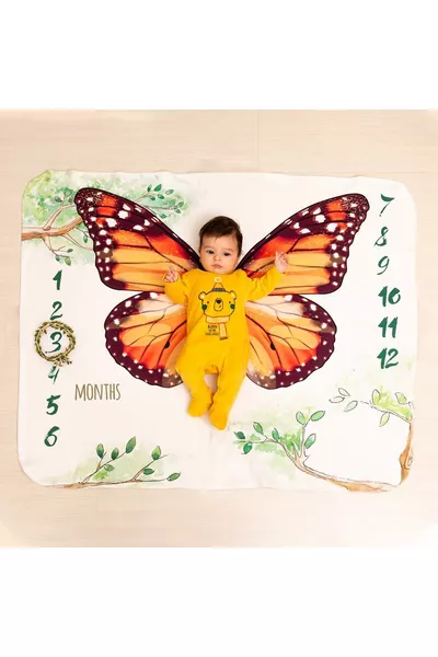 Babykleed voor foto met vlinderontwerp als nieuw geboren cadeau
