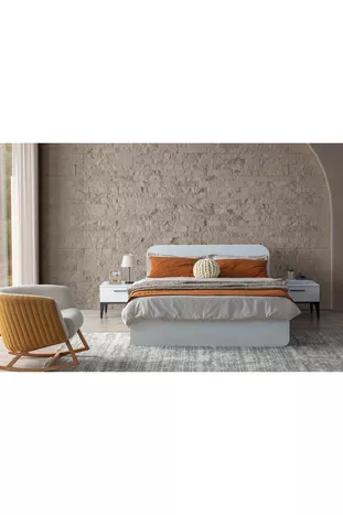 ENSEMBLE DE CHAMBRE À COUCHER LİFE, 4 PORTES, AVEC TÊTE DE LIT EN BOIS