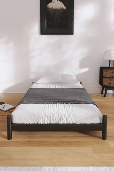 سرير أريا مع سرير جانبي متوافق باللون الأسود | سرير بطابقين للأطفال - سرير أرضي