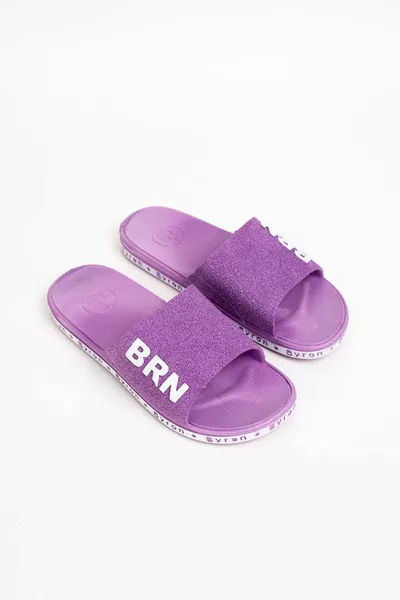 Женские фиолетовые анатомические тапочки для ванной с противоскользящей подошвой