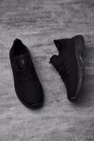 Schwarze Herren-Sneaker für den täglichen Sport