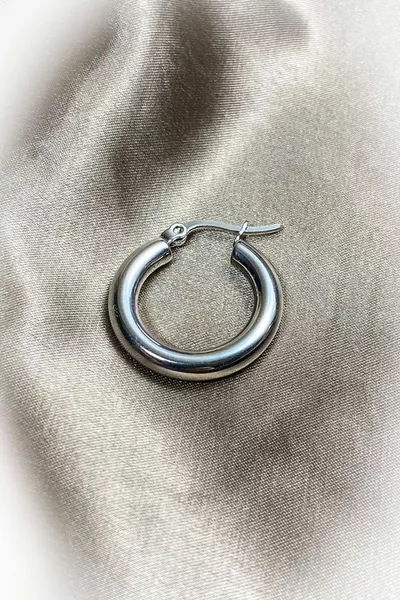 Çelik Kararmaz - 2 Pieces Premium Domed Hoop Earrings Oval Gold Thick Earrings for Women zincironline