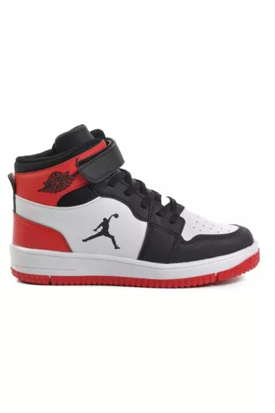 حذاء رياضي للأطفال من كول جالاكسي، طويل العنق، أبيض-أحمر