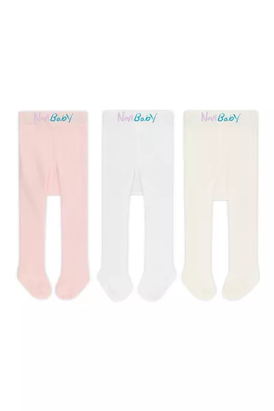 جوارب قطنية للأطفال حديثي الولادة بثلاث قطع، جوارب مدرسية للبنات والأولاد، أبيض، عاجي، وردي