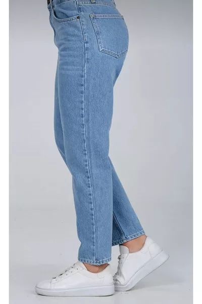 Jeans Mom Omoda bleu Solmaz (pantalon taille haute stretch boyfriend pour femmes)