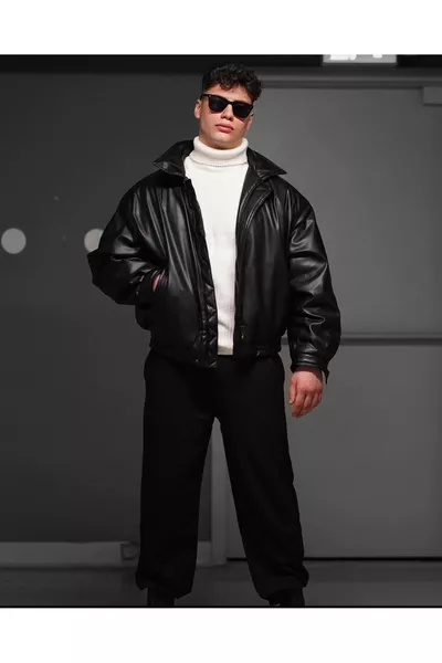 Nieuwe Seizoen Heren Oversized Vintage Unisex Leren Jas