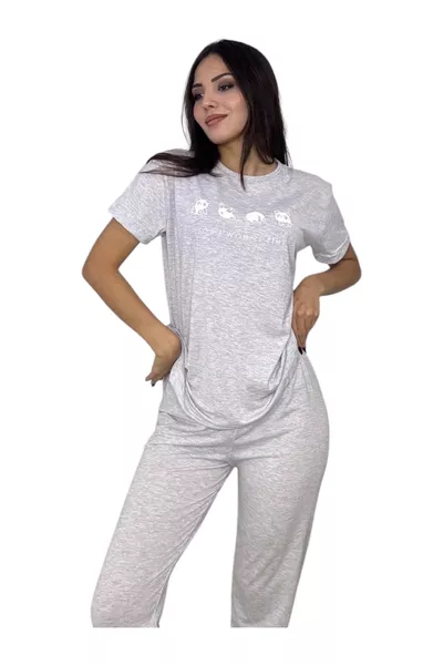 طقم بيجامة صيفي من القطن مع بطانة الباندا