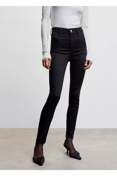 Висока талия памучни джегинг