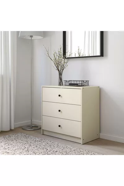 3 Çekmeceli Şifonyer, Gursken MeridyenDukkan Açık Bej Renk  cm