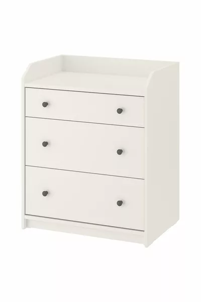 دولاب ثلاثي الأدراج، أبيض، سم