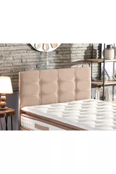 رأس سرير فردي بولو - قماش بلون قهوة بالحليب