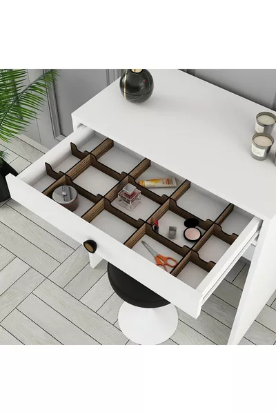 طاولة مكياج صغيرة لشبونة - أبيض