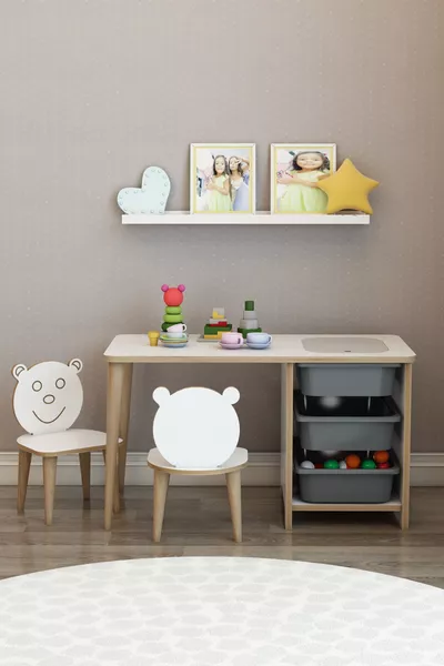 مكتب طفلي للدراسة والألعاب والنشاطات طاولة صيفية