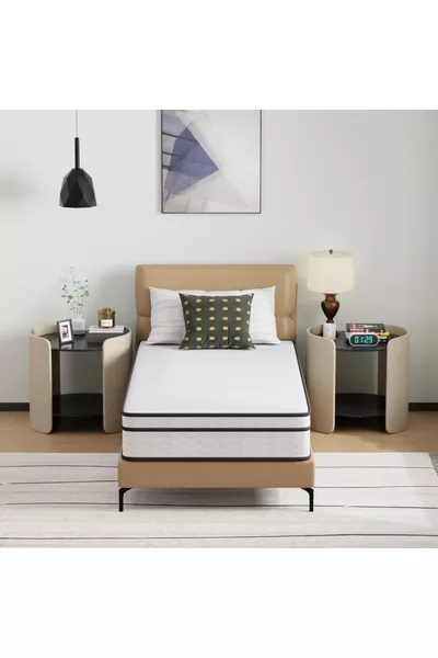 مرتبة إسفنجية كاملة تقويمية مع بطانة سرية باللون الأبيض cm