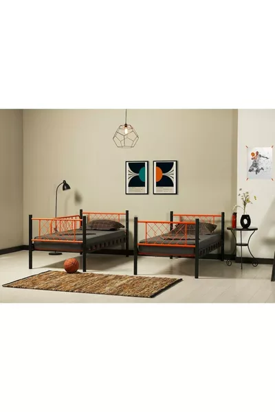 TEKNOR Метално двуетажно легло за детска стая с размери на матрак