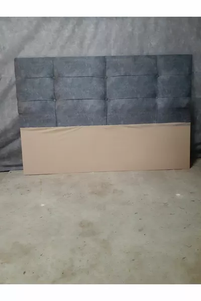 Bed Base Headboard X Square Quilted Smoke