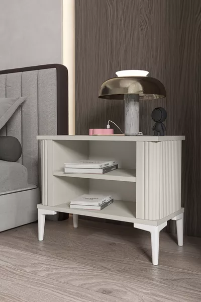 ليزا كومودينو مع رف - خزانة أدراج - طاولة جانبية - منظم